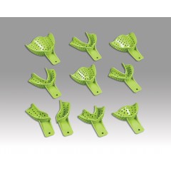 Plasdent Excellent - Dulock Disposable Impression Trays #8 UPPER - LEFT / LOWER - RIGHT , Apple Green (12pcs/bag)